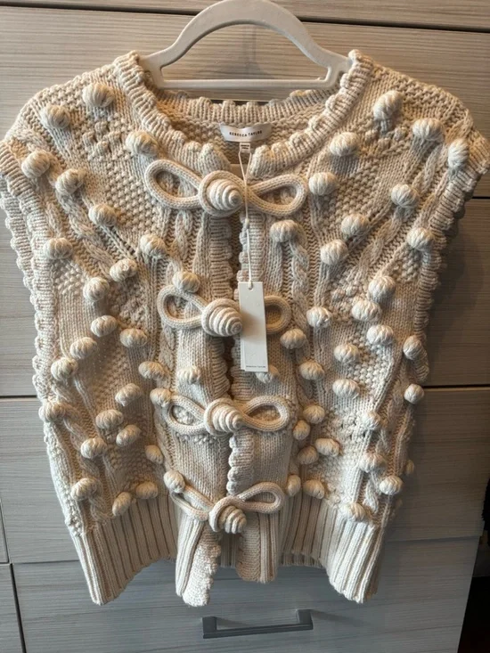 NWT Rebecca Taylor Bauble Cable Vest - Picture 3 of 6